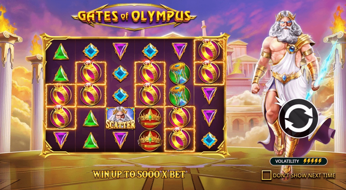 Pragmatic Play's Gates of Olympus at the start screen